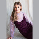 Floral print lace long sleeves top - VacationGrabs