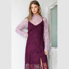Floral print lace long sleeves top - VacationGrabs