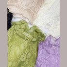 Floral print lace long sleeves top - VacationGrabs