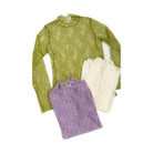 Floral print lace long sleeves top - VacationGrabs
