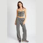 French Terry Strapless Bustier Top - VacationGrabs