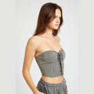 French Terry Strapless Bustier Top - VacationGrabs
