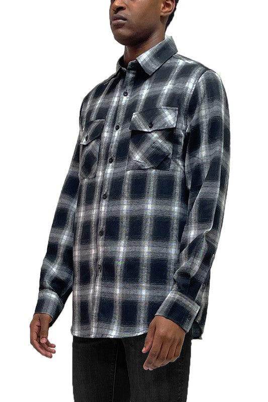 Full Plaid Checkered Flannel Long Sleeve - VacationGrabs