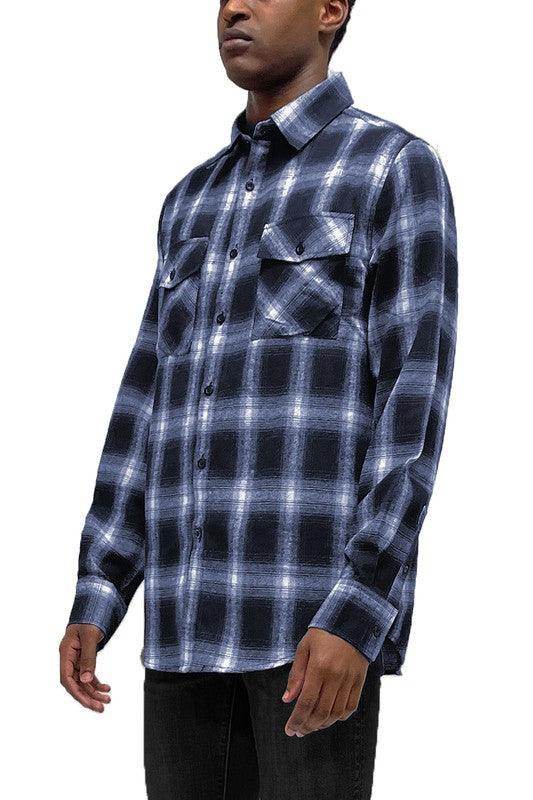 Full Plaid Checkered Flannel Long Sleeve - VacationGrabs
