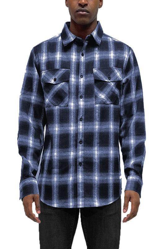 Full Plaid Checkered Flannel Long Sleeve - VacationGrabs