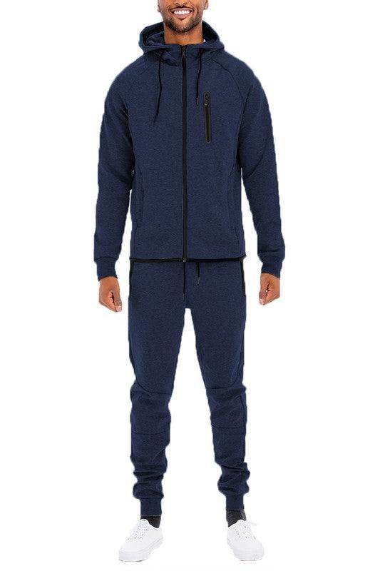 WEIV Men's 2PC Track Sets with full zip jacket and pants for comfortable athletic wear