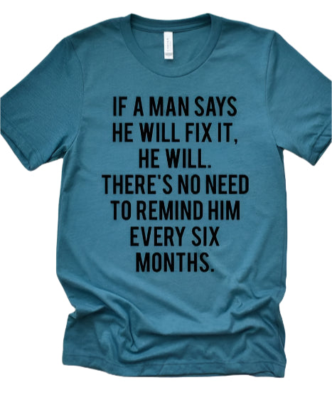 Wildberry Waves men's teal tee with humorous quote perfect for gifts for men funny shirts