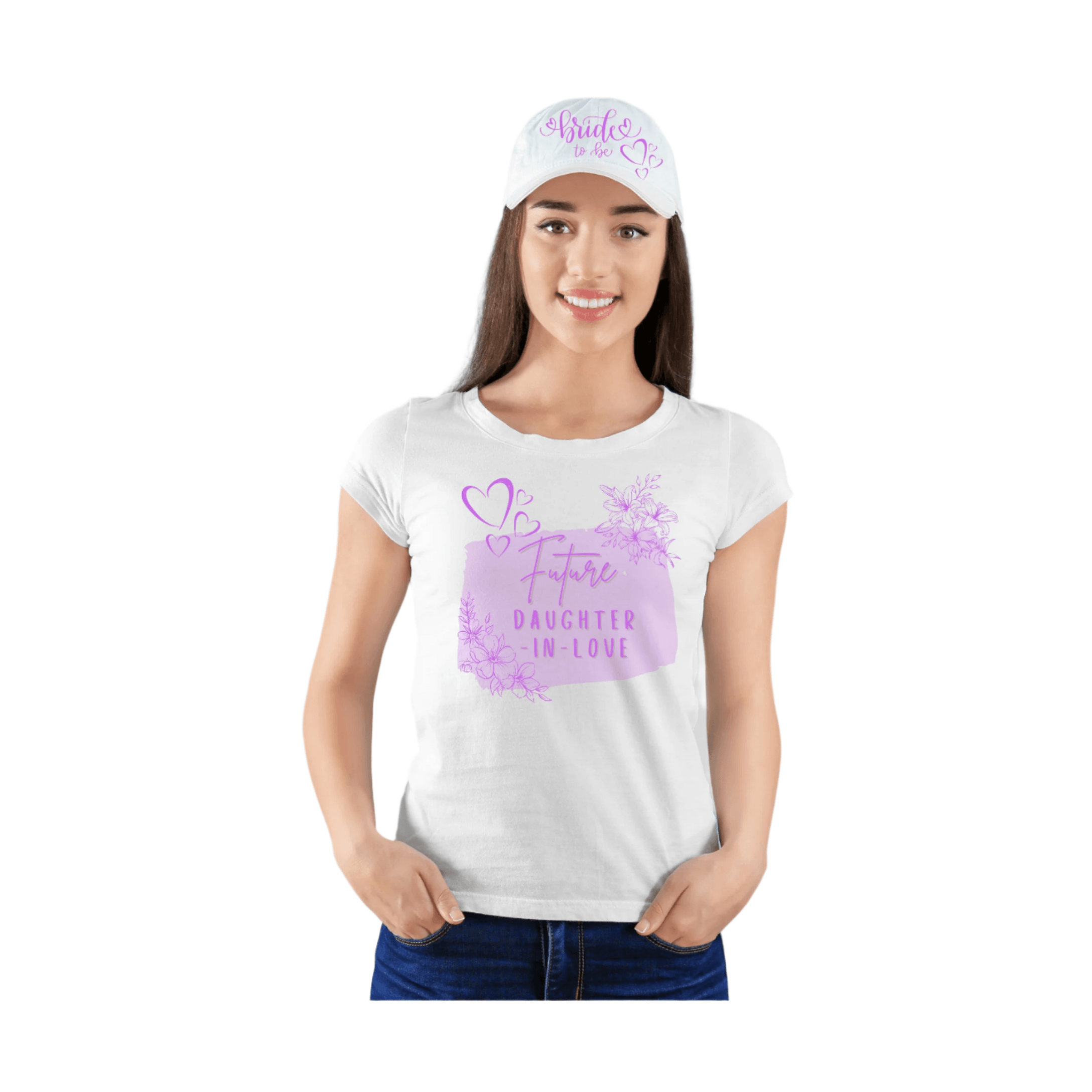 White women's shirt with 'Future Daughter-in-Love' graphic, perfect future daughter-in-law gift