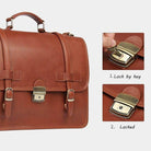 Genuine leather business bag with secure lock and elegant design for professionals