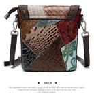 Genuine leather hobo handbag with a unique patchwork design and adjustable strap for stylish outings