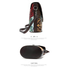 Genuine leather hobo handbag with colorful designs and adjustable strap for stylish everyday use