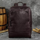 Genuine leather mens daypack with a sleek design, perfect for daily use and travel adventures