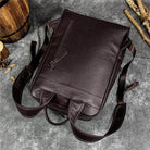 Genuine leather mens daypack with adjustable straps, perfect for daily use and travel