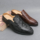 VacationGrabs genuine slip-on loafers in black and brown for stylish and comfortable wear