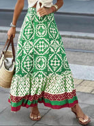 Geometric Elastic Waist Maxi Skirt - VacationGrabs