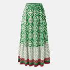 Geometric Elastic Waist Maxi Skirt - VacationGrabs