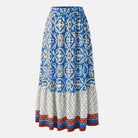 Geometric Elastic Waist Maxi Skirt - VacationGrabs