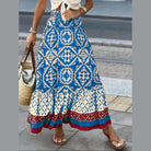 Geometric Elastic Waist Maxi Skirt - VacationGrabs