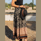 Geometric Elastic Waist Maxi Skirt - VacationGrabs