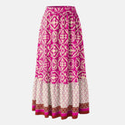 Geometric Elastic Waist Maxi Skirt - VacationGrabs