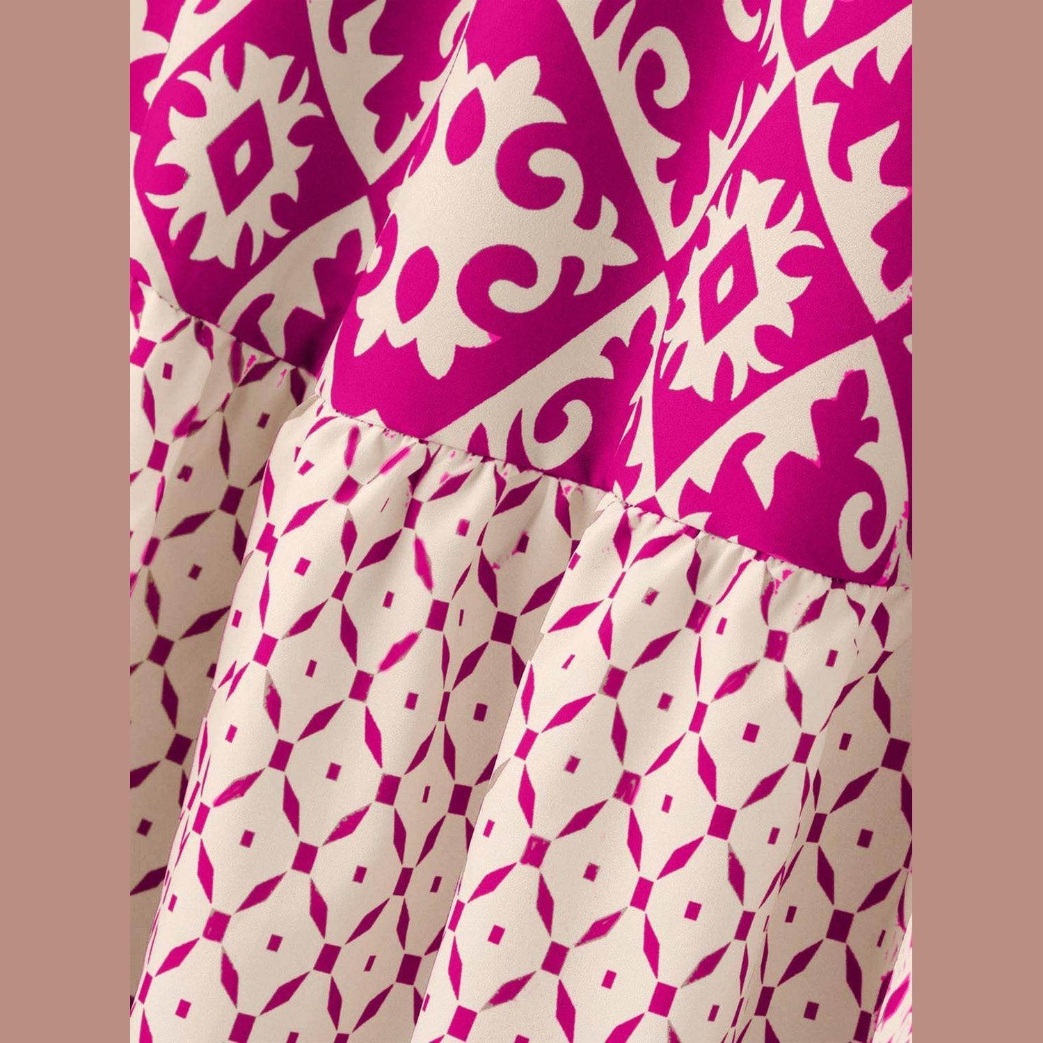 Geometric Elastic Waist Maxi Skirt - VacationGrabs