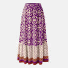 Geometric Elastic Waist Maxi Skirt - VacationGrabs