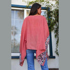 Geometric Embroidered Sleeve Kimono - VacationGrabs