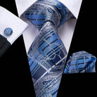 Men's Accessories - Ties Geometric Pattern Neckties For Men Silk Tie Sets Square Cufflinks