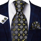 Men's Accessories - Ties Geometric Pattern Neckties For Men Silk Tie Sets Square Cufflinks