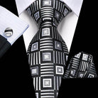 Men's Accessories - Ties Geometric Pattern Neckties For Men Silk Tie Sets Square Cufflinks