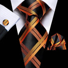 Men's Accessories - Ties Geometric Pattern Neckties For Men Silk Tie Sets Square Cufflinks