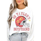 Go Taylors Boyfriend Football Graphic Sweatshirt - VacationGrabs