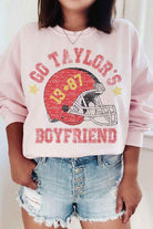 Go Taylors Boyfriend Football Graphic Sweatshirt - VacationGrabs