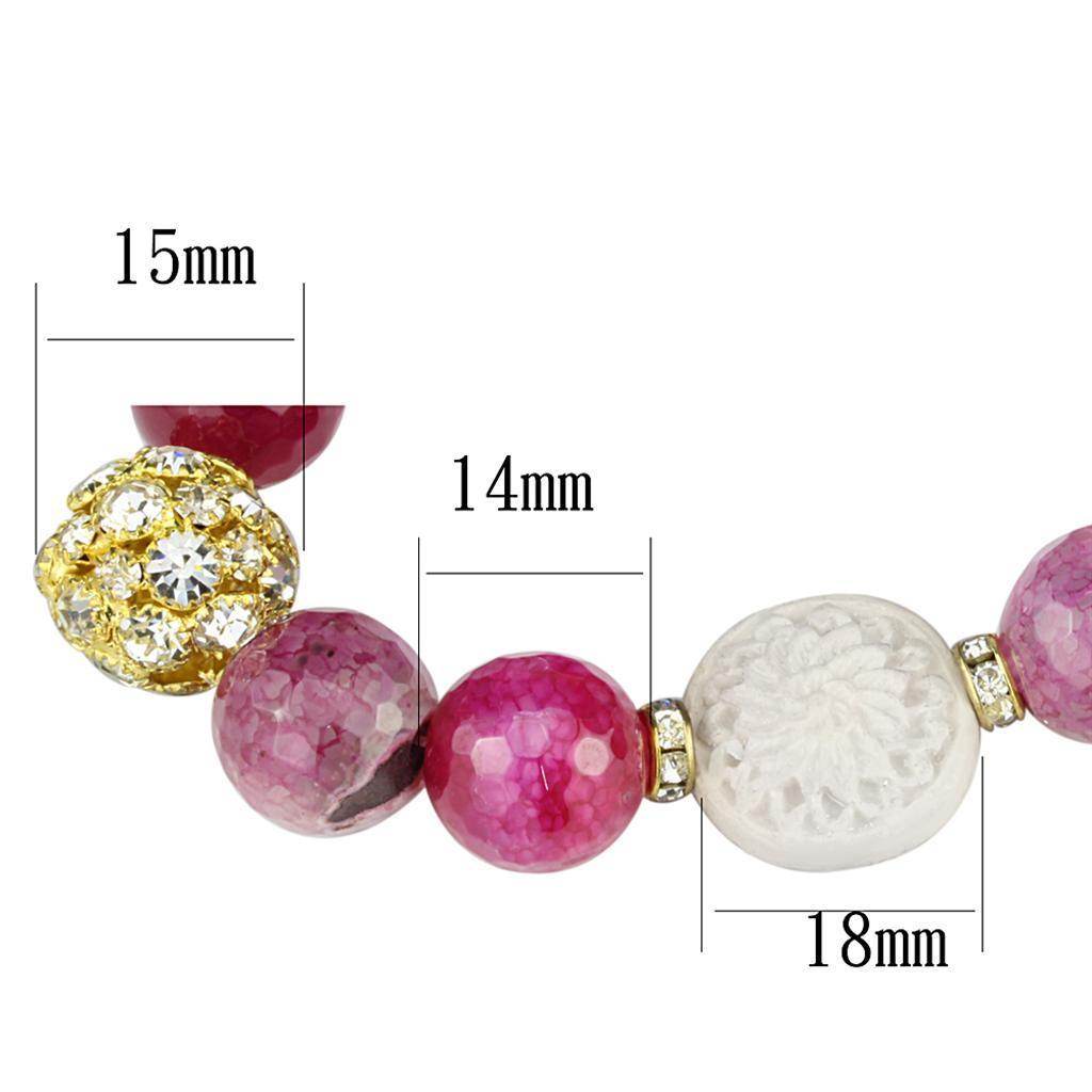 Colorful gold brass bracelet for women with decorative beads and unique designs