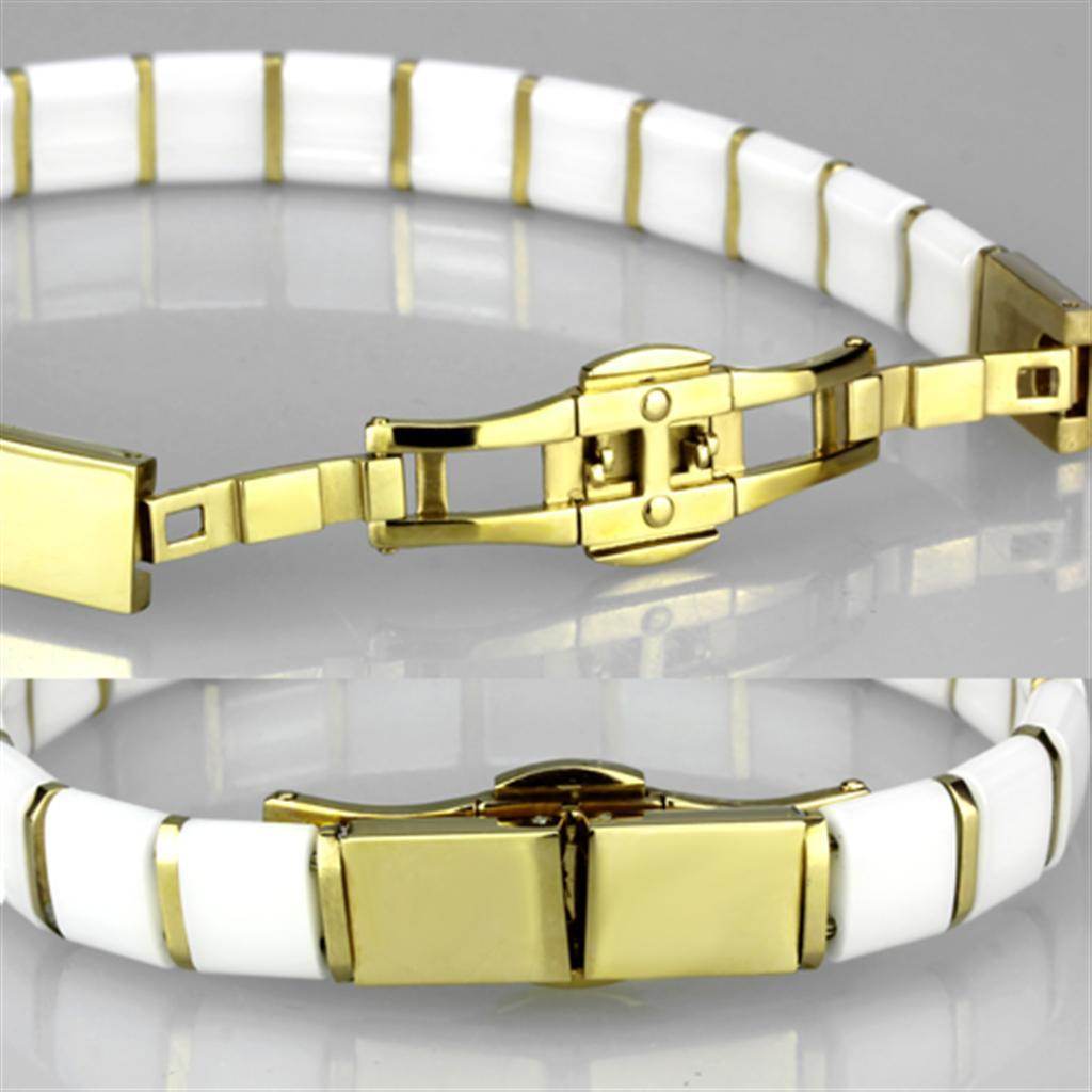 Gold white bangle for women featuring a sleek design and secure clasp for everyday wear