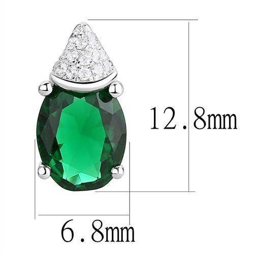 Elegant green gemstone silver earrings with a stunning design and detailed measurement for style enthusiasts