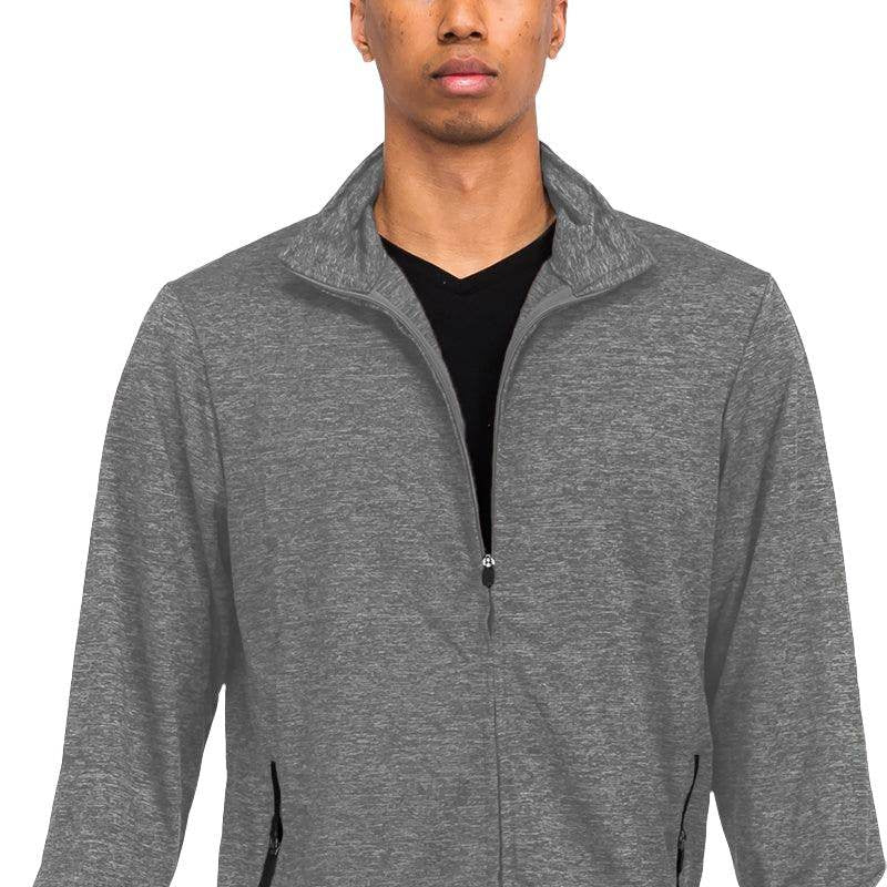 Grey Marbled Light Weight Active Track Jacket - VacationGrabs
