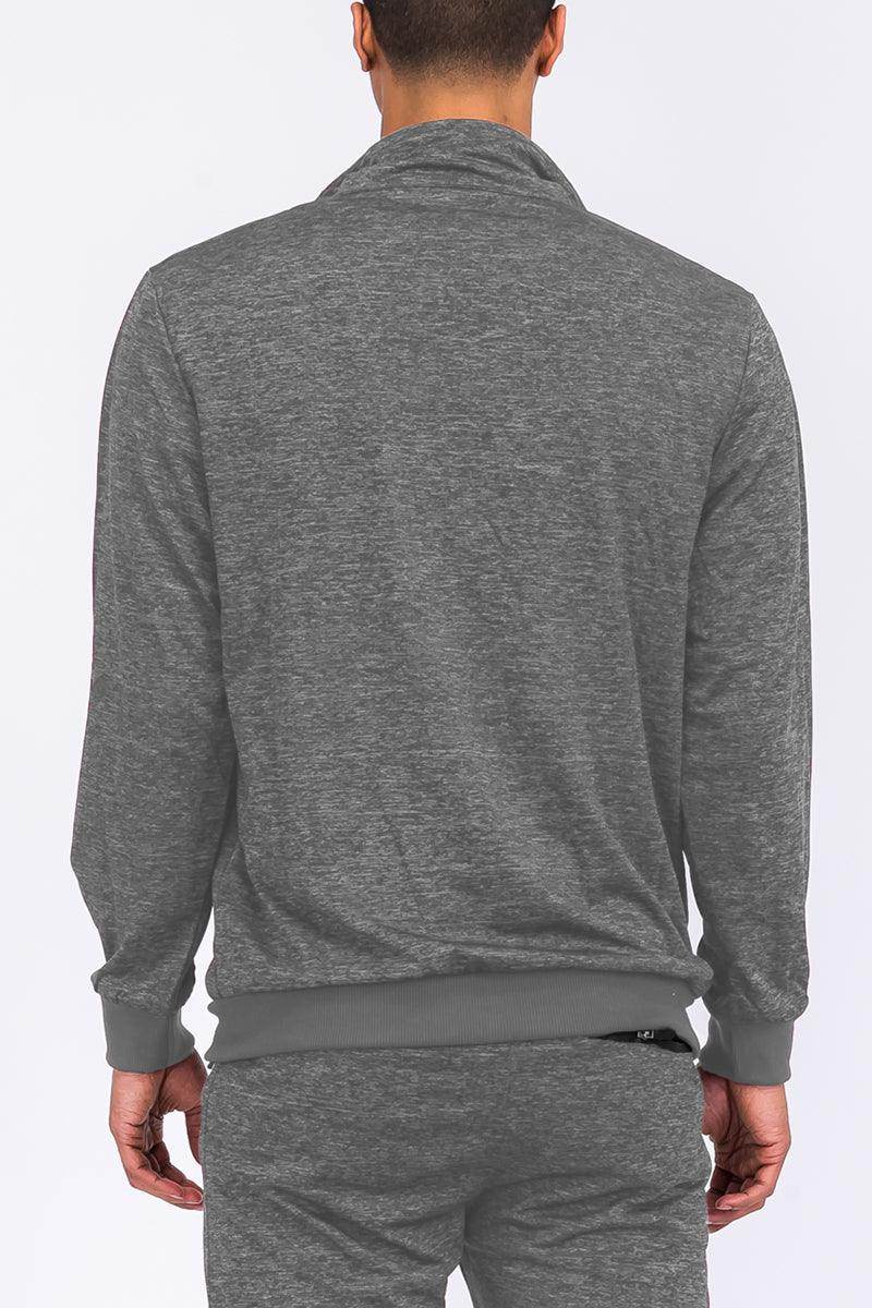 Grey Marbled Light Weight Active Track Jacket - VacationGrabs