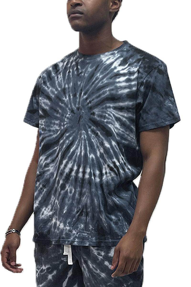 Grey Swirl Tye Dye Tshirt Short Set - VacationGrabs