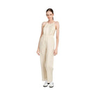 Emory Park Halter Neck Jumpsuit Open Back in Beige with Relaxed Fit and Wide Legs