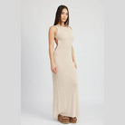 Halter Neck Maxi Dress with Open Back - VacationGrabs