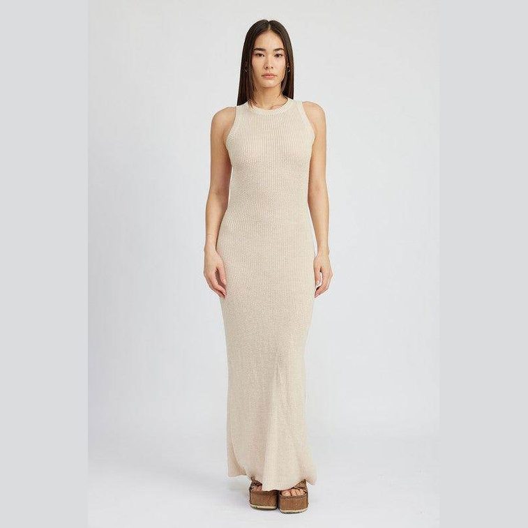 Halter Neck Maxi Dress with Open Back - VacationGrabs