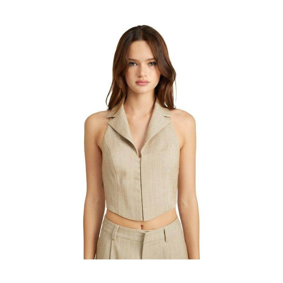 Halter Neck Top With Open Back - VacationGrabs
