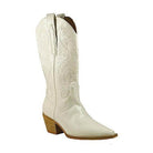 Hanan-Embroidery Western Boots - VacationGrabs