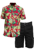 Hawaiian Tropical Shirt Cargo Shorts Set - VacationGrabs