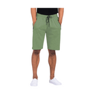 Heathered mens shorts in green with side pockets and adjustable drawstring for comfort