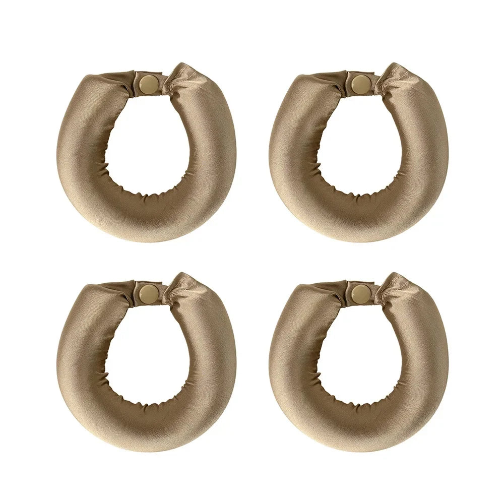 Heatless hair curlers for women in soft beige, perfect for effortless styling