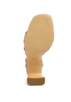 Heeri Metallic Lined Slim Block Heel Sandals - VacationGrabs