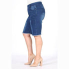 Hi-Waist Distressed Bermuda Short Jeggings - VacationGrabs