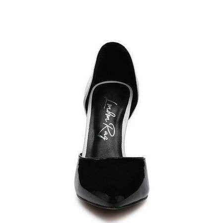 Rag Company Black High Heel Slip Ons with Stylish Pointed Toe Design for Elegant Occasions